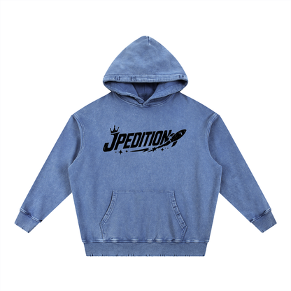 Snow Wash Hand-Frayed Heavyweight  Hoodie